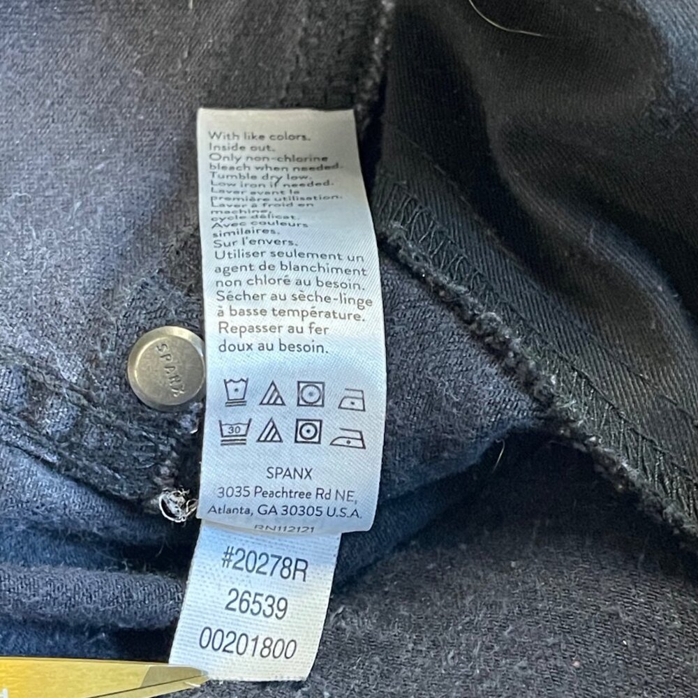 SPANX EveryWear Ankle Skinny Jeans Womens Size Large Clean Black Color Stretch - Picture 12 of 12